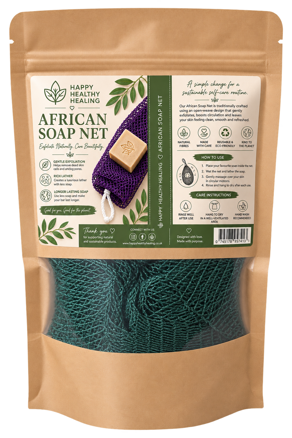African Soap Net – Exfoliate, Lather & Glow