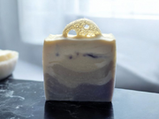 Blue Bloom Tallow Soap with Loofah